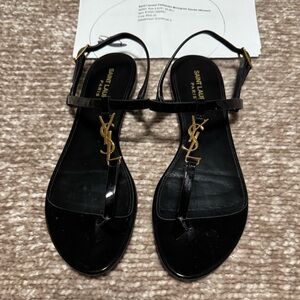 Saint Laurent Cassandra Black Sandals